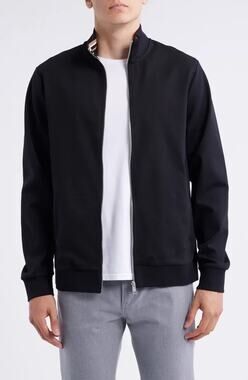 HUGO BOSS Shepherd 50 Cotton Full Zip Track Jacket Sweatshirt Black 5XL $178